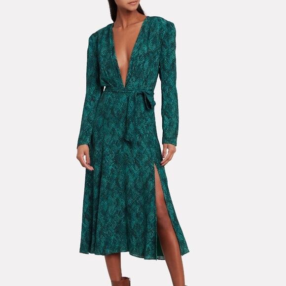 NEW Fame and Partners Leuven Snake Print Midi Dress Size 12 - Picture 1 of 8